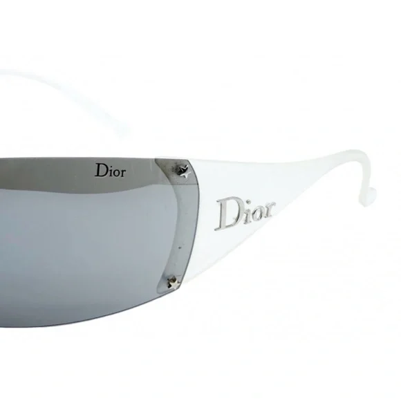 Auth RARE DIOR SKI 5 VA2 Shield Sunglass SET Case sport strap opaque white black